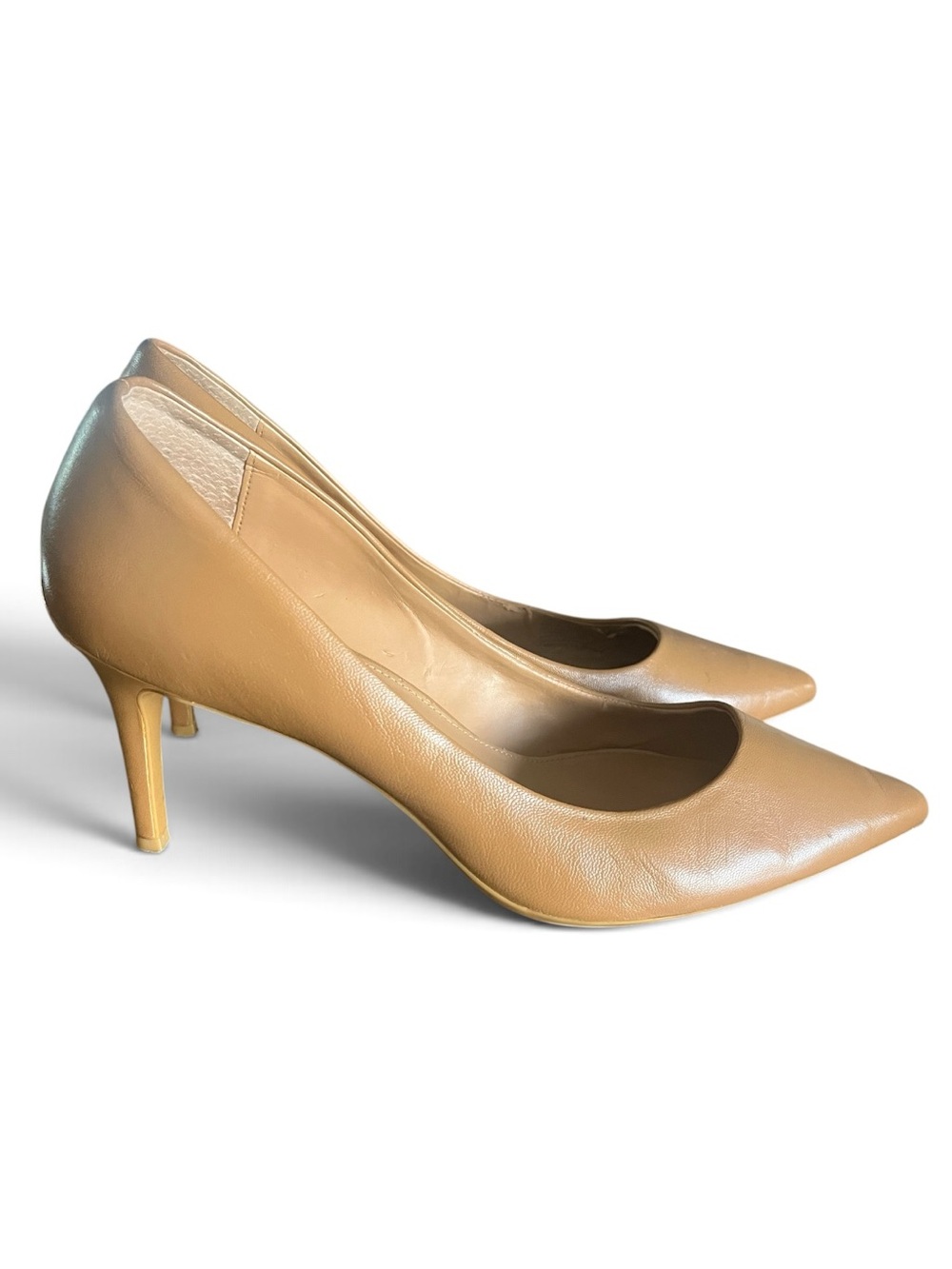Calvin Klein Gayle 3 Pointed Toe Pumps Nude Tan Stiletto Size 11